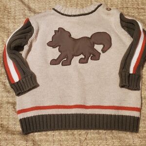 THE CHILDREN'S PLACE Boys Wolf Sweater | Size 6/9mths Vintage